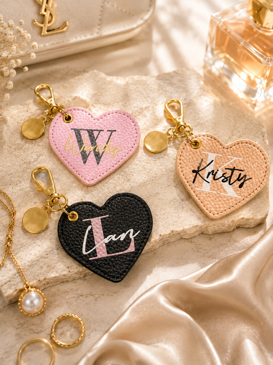 Personalised Heart Keyring with Name