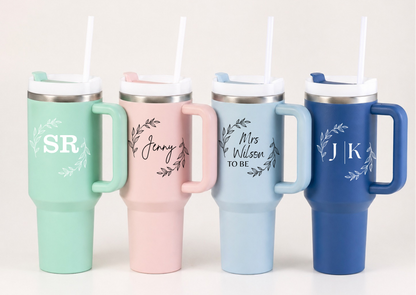 Engraved Insulated Bottle with straw -1200ML