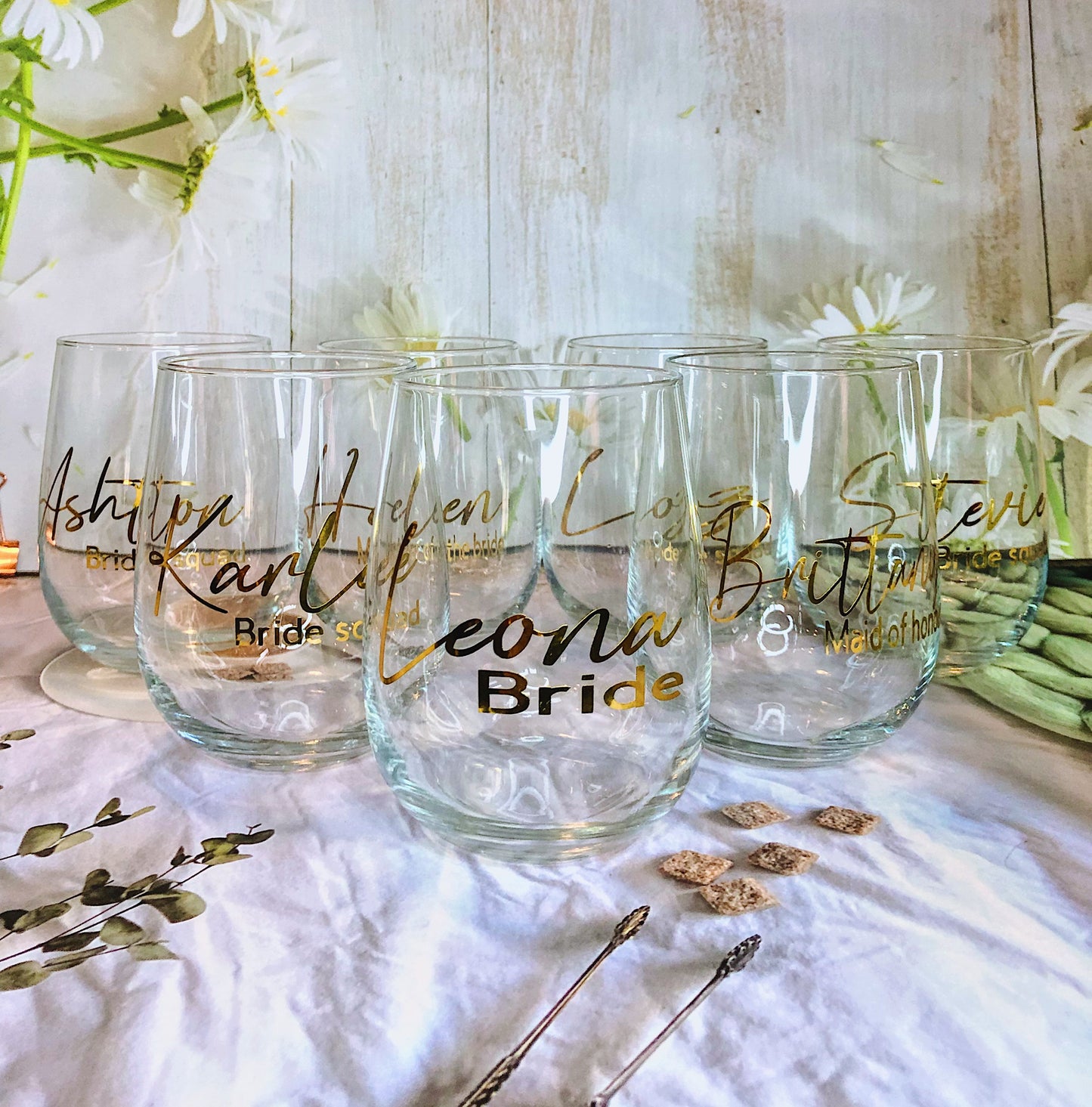 Personalised Stemless Wine Glass | 475 ML - Vinyl
