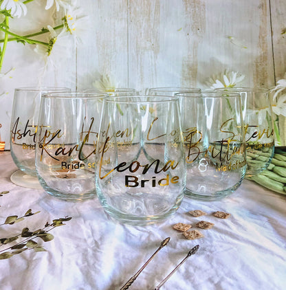 Personalised Stemless Wine Glass | 475 ML - Vinyl
