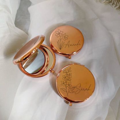 Compact Personalized Mirror - Rose Gold