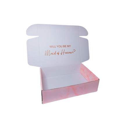 "Will you be my Maid of Honour?" Marble Pink Maid of Honour Gift Box