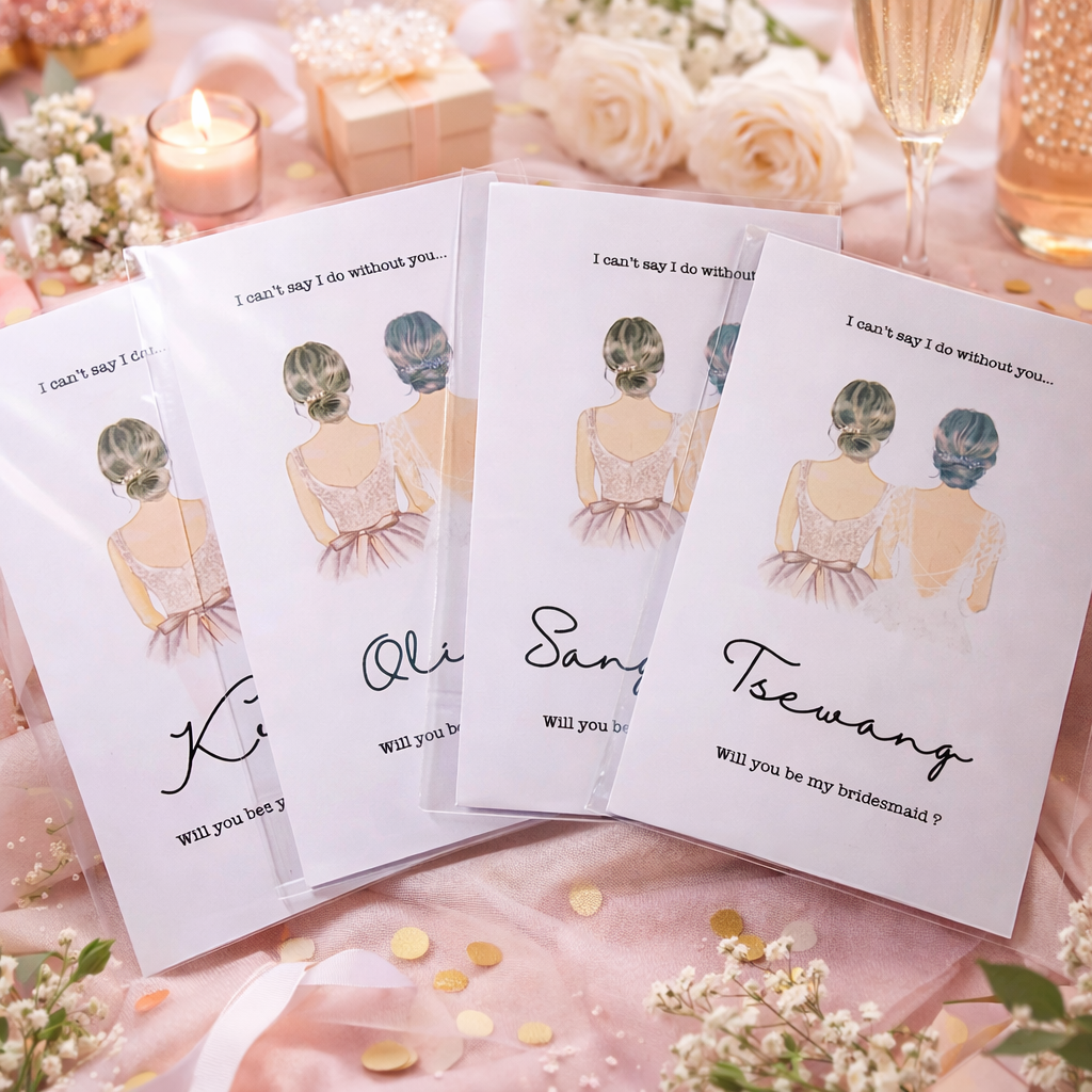 Illustrated Bridesmaid & Maid of Honour Proposal Card