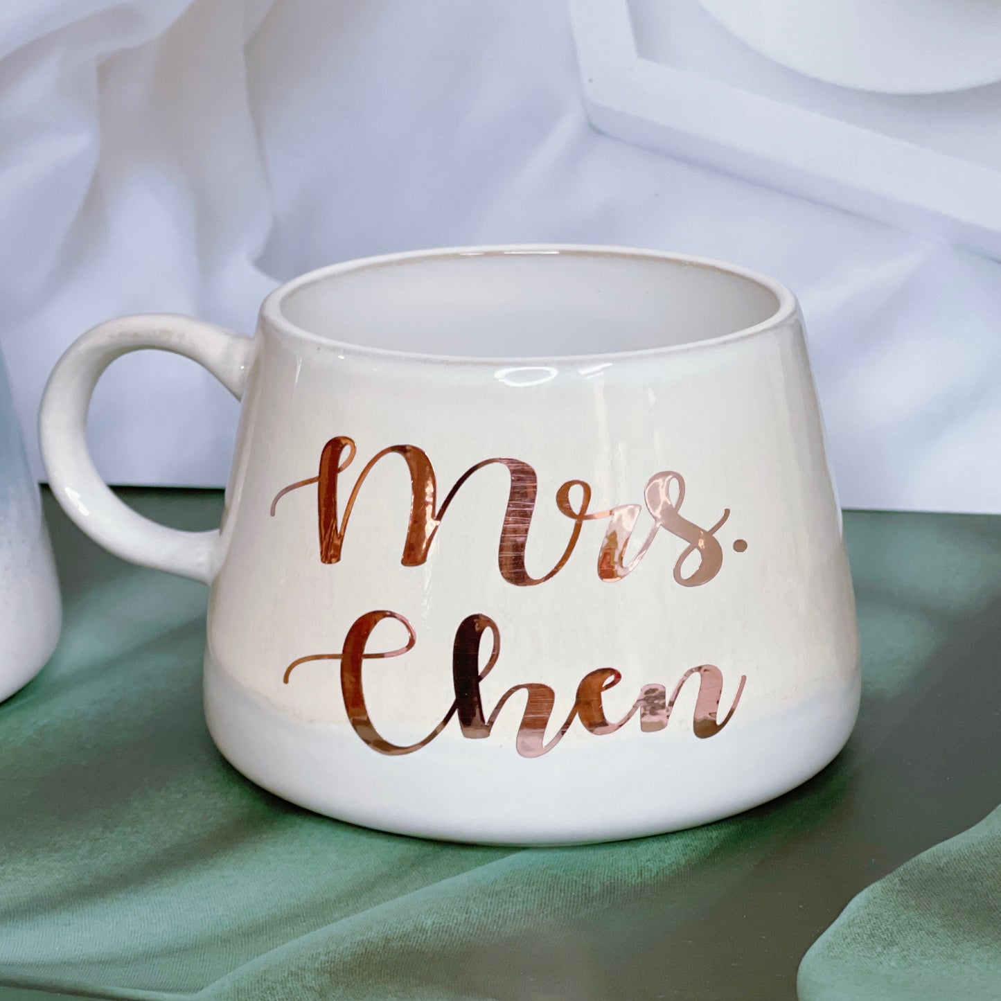 Personalised Blue & Cream Mug