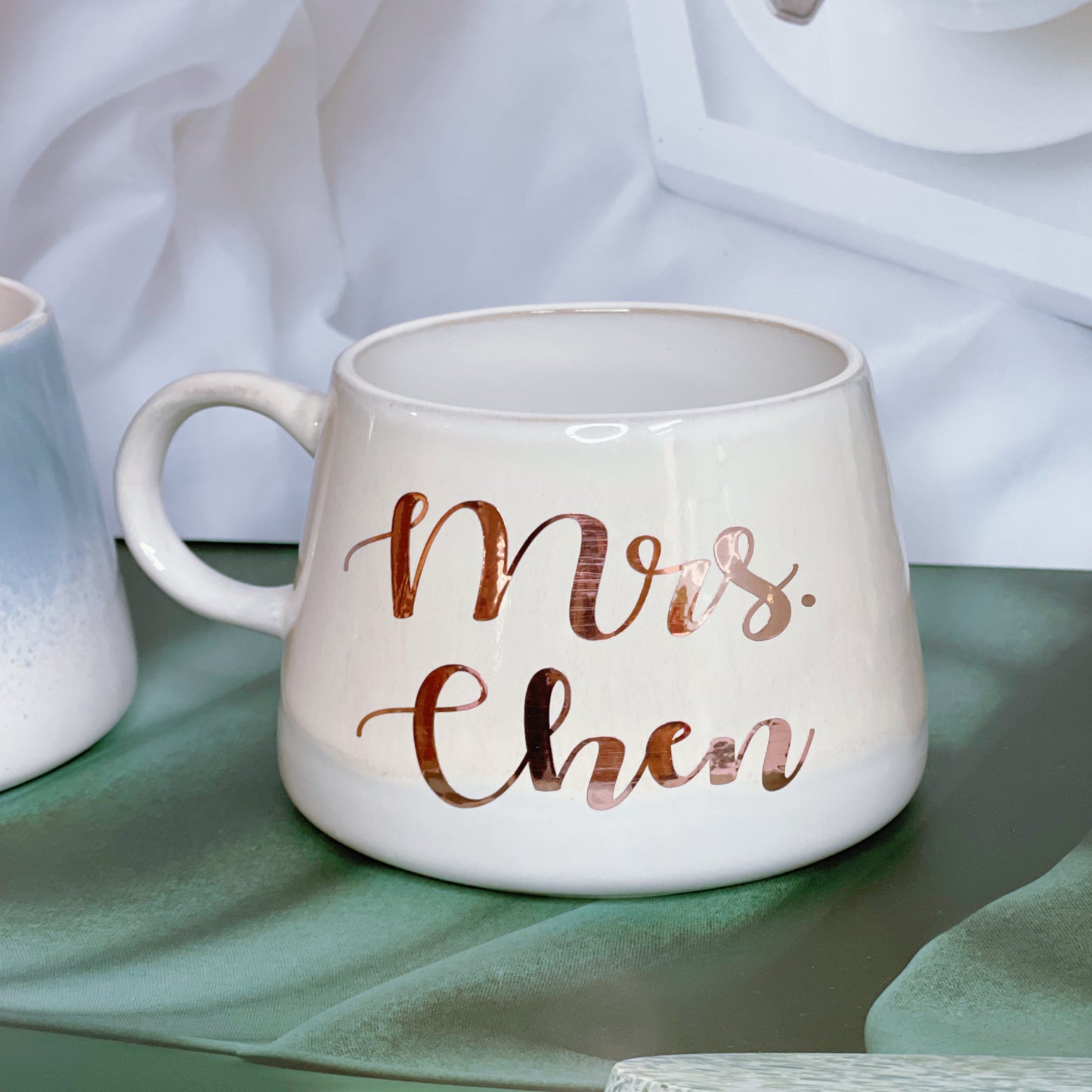 Personalised Blue & Cream Mug