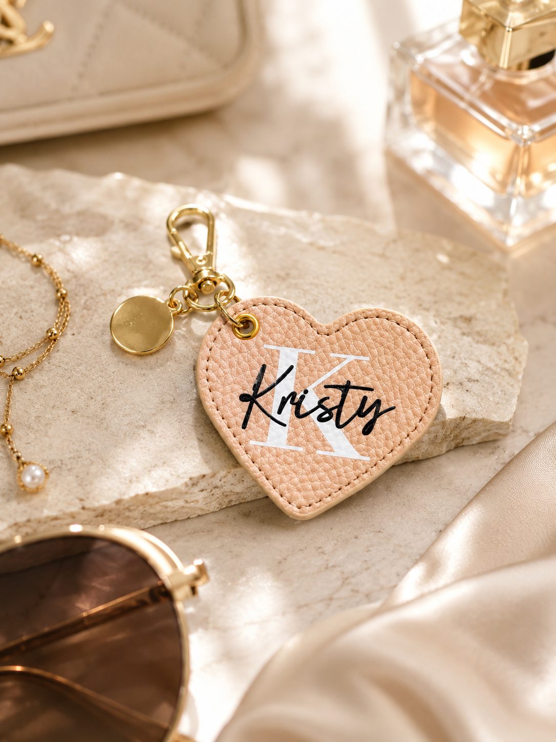 Personalised Heart Keyring with Name