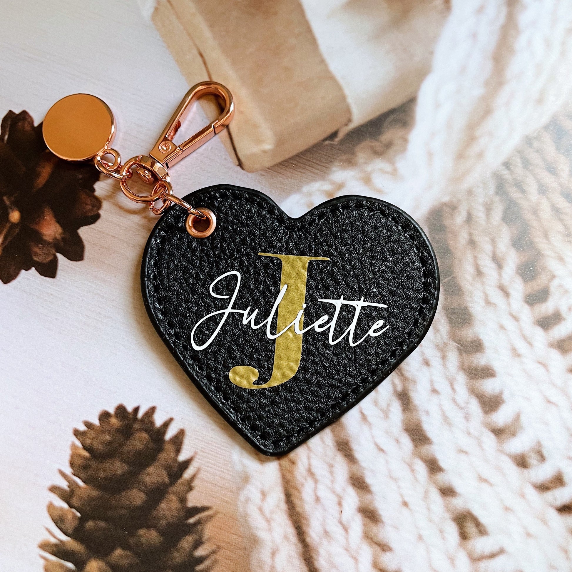 Personalised Heart Keyring with Name