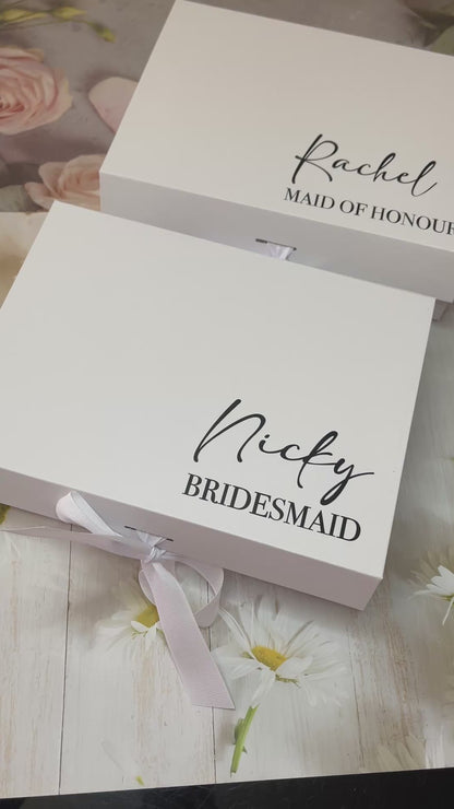 Personalised White Ribbon Gift Box with Name