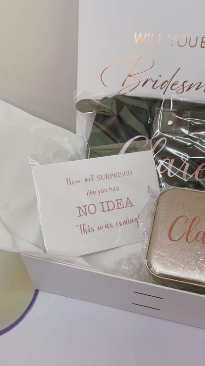 Personalised Bridesmaid/Maid of Honour Proposal Gift Box(Gift Box, Jewellery Box, Makeup Bag, Scrunchies)