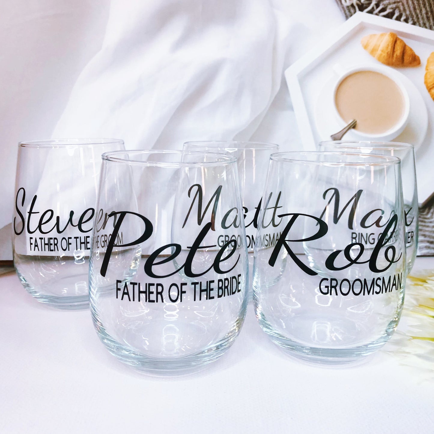 Personalised Stemless Wine Glass | 475 ML - Vinyl
