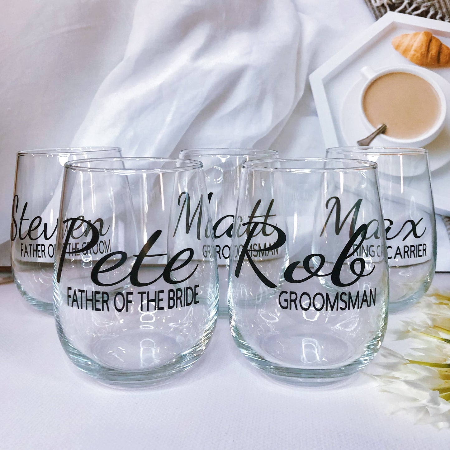 Personalised Stemless Wine Glass | 475 ML - Vinyl