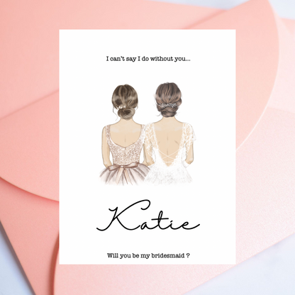 Illustrated Bridesmaid & Maid of Honour Proposal Card