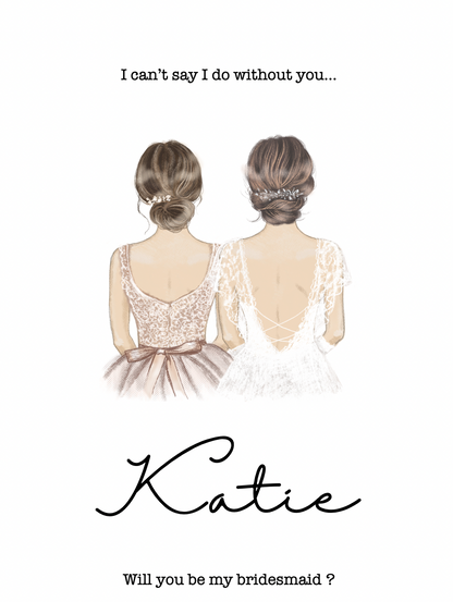 Illustrated Bridesmaid & Maid of Honour Proposal Card 3